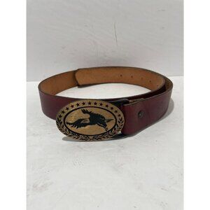 Tech Ether American Eagle/1970s Brown western Leather belt Eagle 48 solid Brass